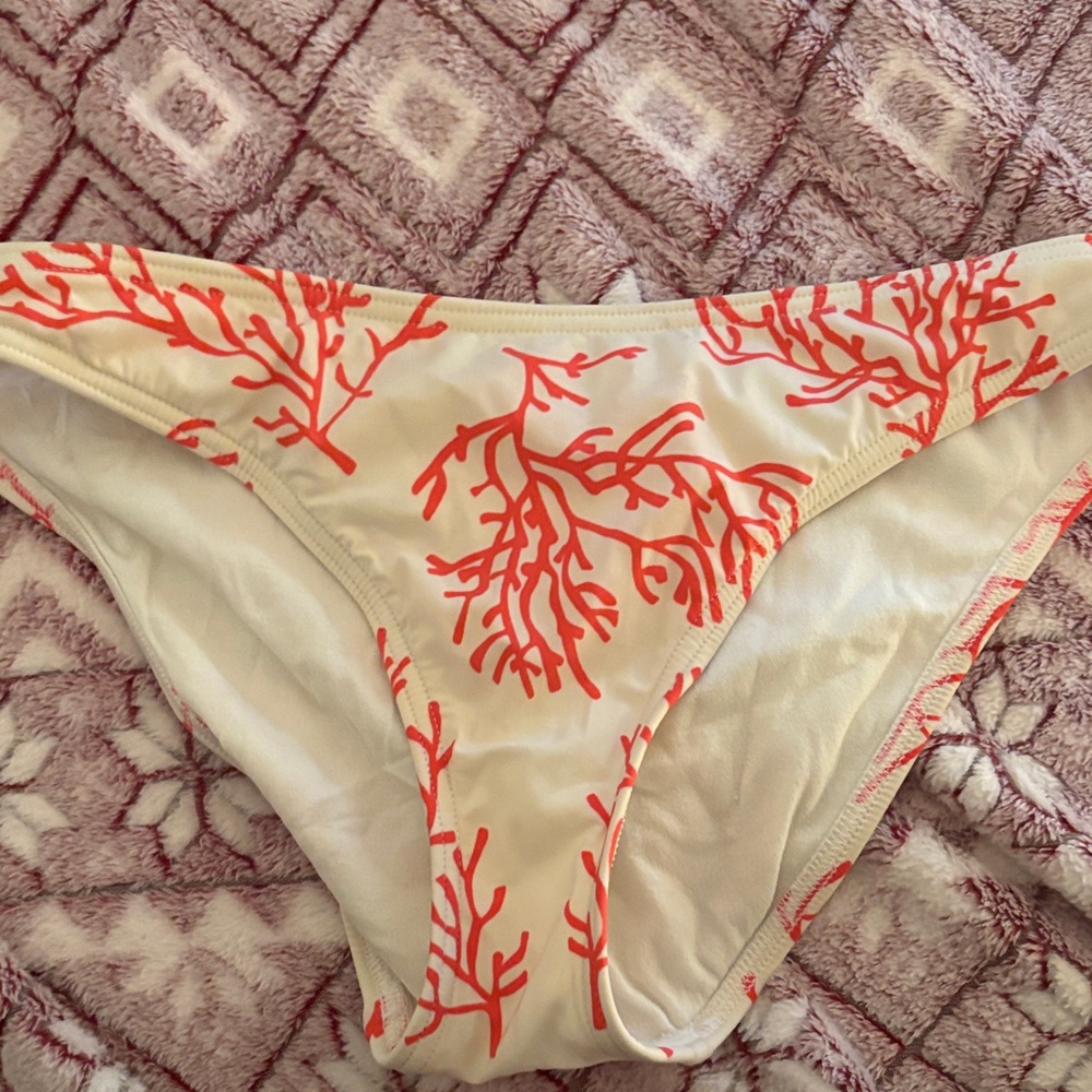 Victoria's Secret Coral and White Bikini Bottom